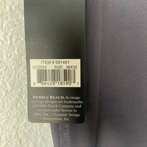Pebble Beach Performance Pants Men’s Sz 38x32 Polyester Spandex Blend *NEW* - Picture 5 of 8